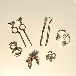 Gold Earring and Neutral Tone Earring Bundle